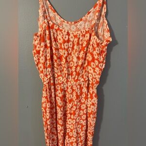 Fresh Vibrant Orange and White Floral Jumpsuit
